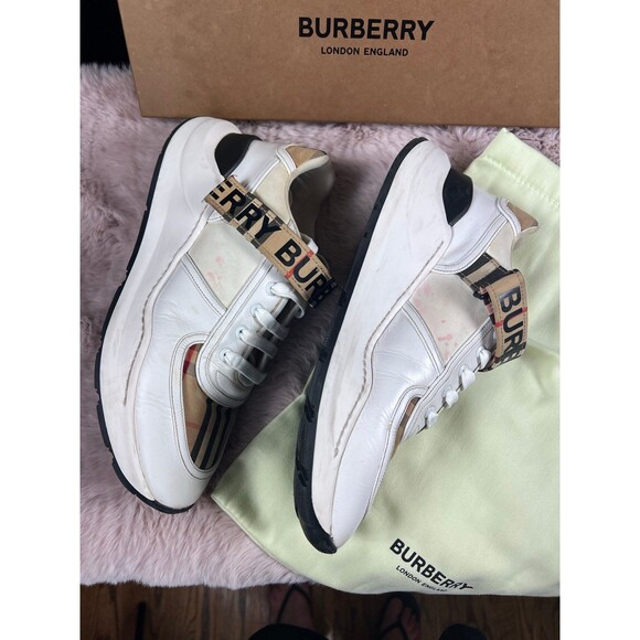 Burberry Ronnie Mens Low Check Sneakers | EU 41 | Archive Beige/White | COA - Picture 5 of 12